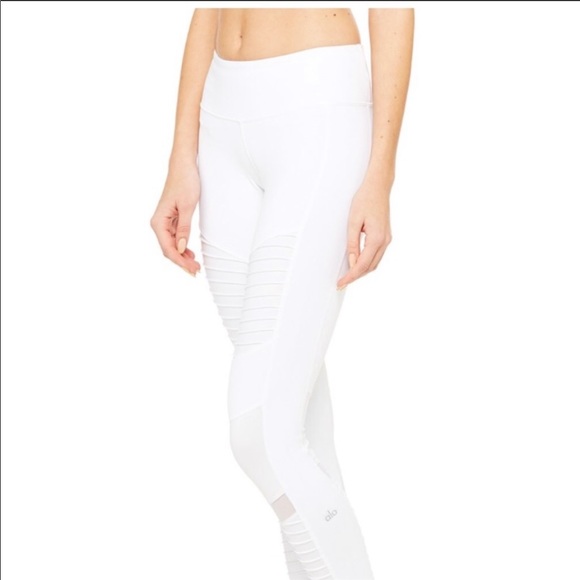 ALO Yoga Moto White Leggings - Picture 2 of 9